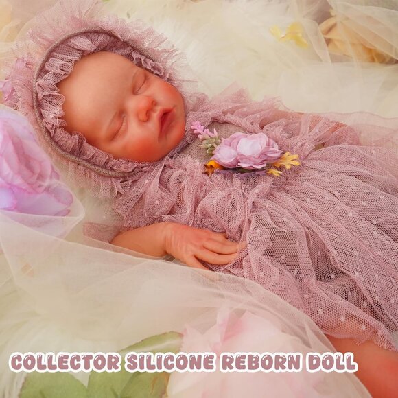 18 Inch Lifelike Full Silicone Body Dora-wheaten Newborn Girl Reborn Baby Doll - Picture 2 of 6